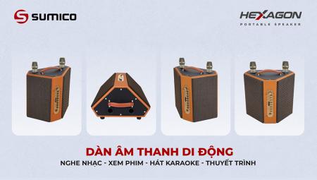 Sumico Hexagon: Loa karaoke di động âm thanh đa hướng sống động và mạnh mẽ trong một thiết kế nhỏ gọn